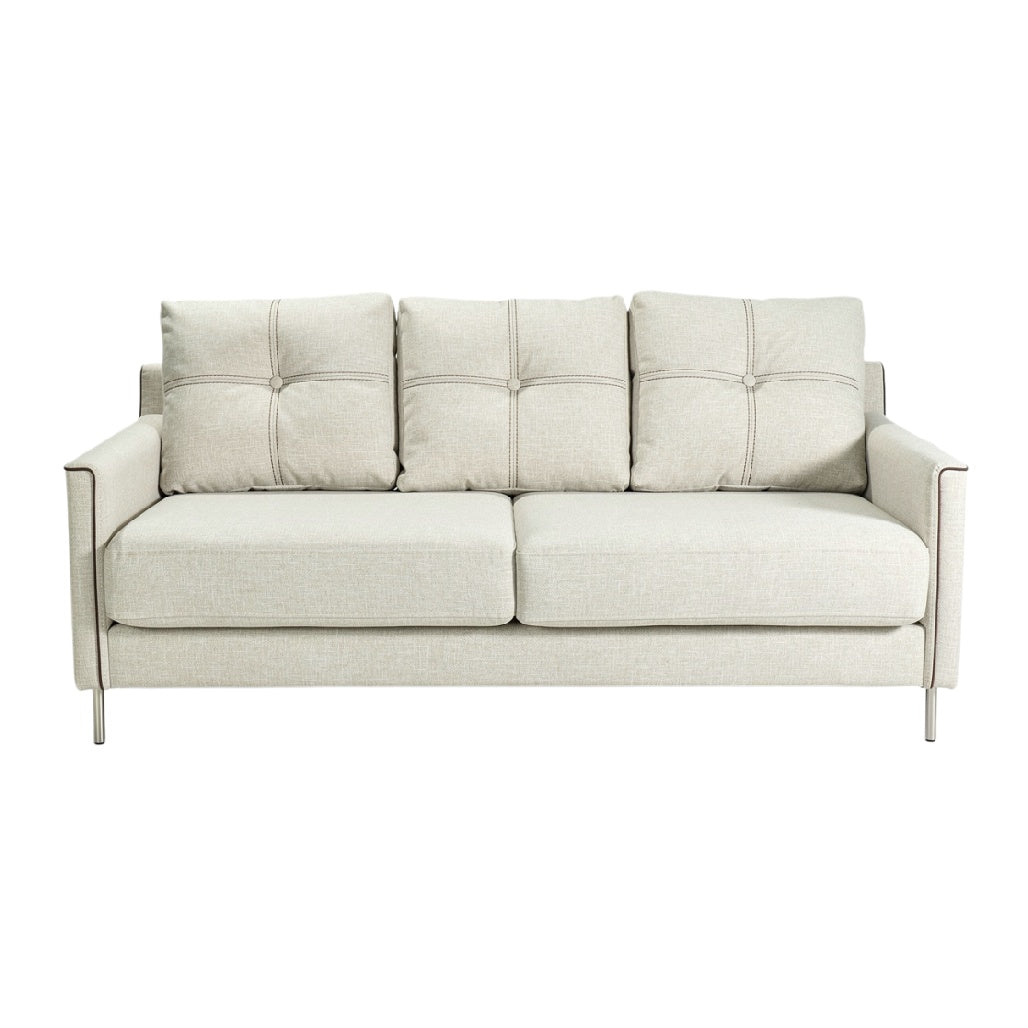 **Nowoczesna sofa z poduszkami i metalowymi nogami**